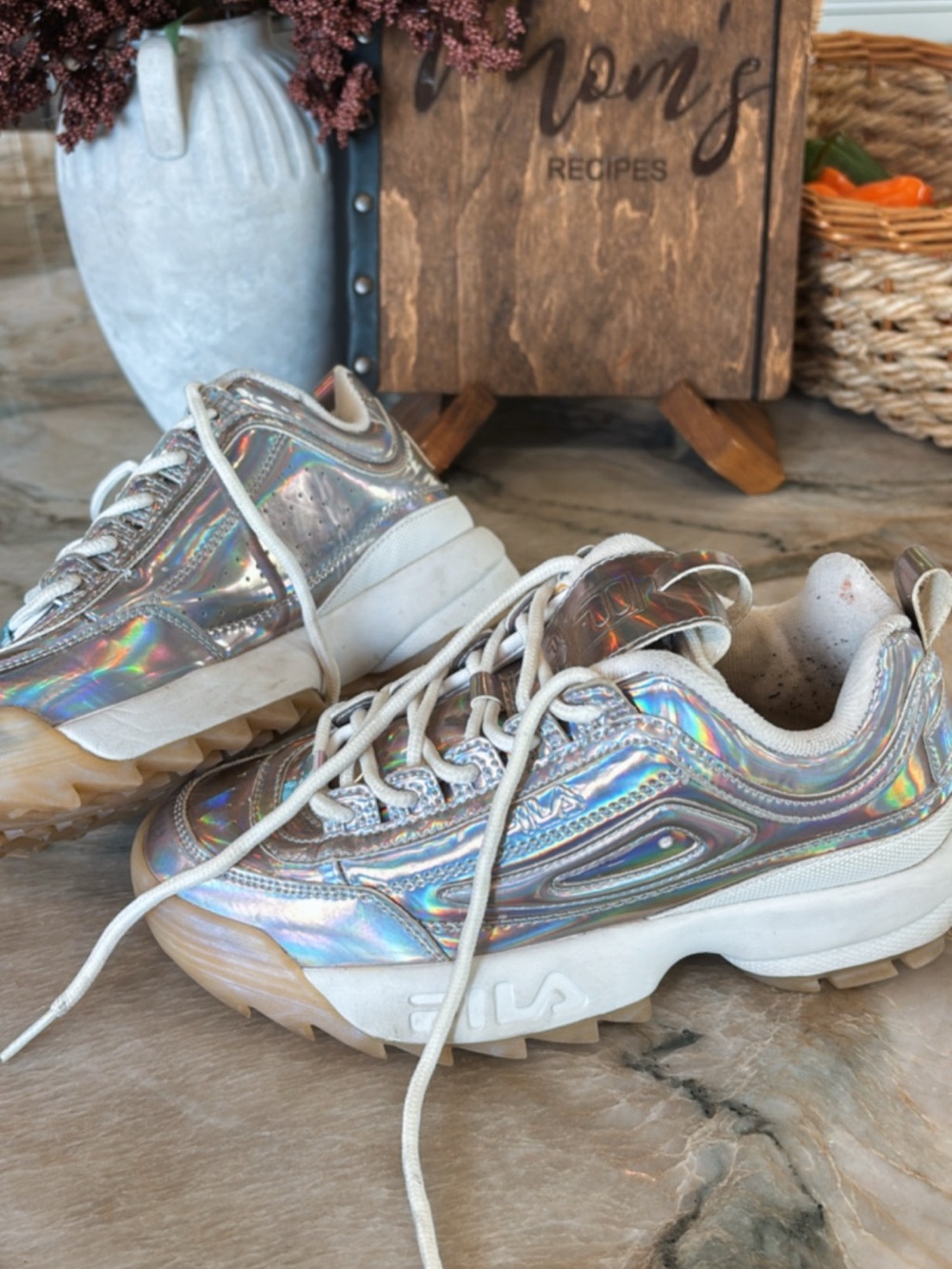 Fila Disruptor Holographic Women’s Shoes in Size 6.5